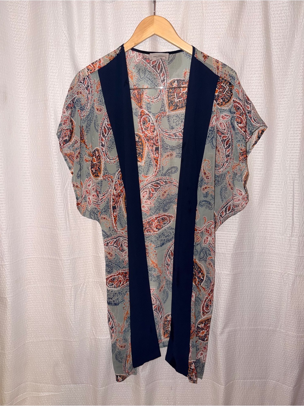 Exclusive One Sheer Paisley Kimono Cardigan - Large